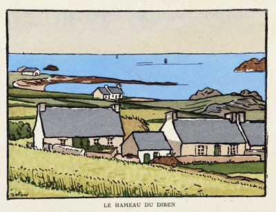 Le hameau de Diben - in “” Sur les chemins de France”” by Georges Delaw (1871-1938) 作者 乔治·德劳