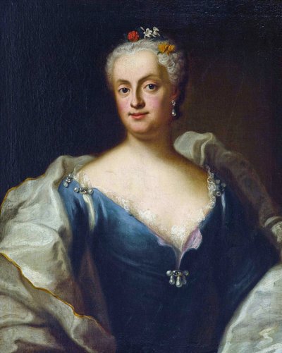 玛丽·安妮·德·萨克斯 - (Marie Anne de Saxe) - 萨克森的玛丽亚·安娜·索菲亚，巴伐利亚选帝侯 (1728-1797) - 乔治·德斯马里斯 (1697-1776)。 布面油画尺寸：80x64,5 cm 私人收藏 作者 乔治·德马雷斯