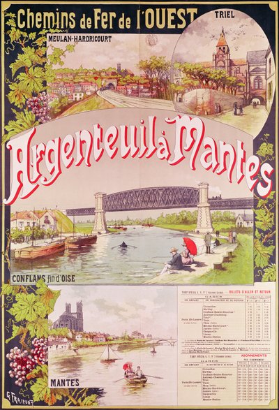 从Argenteuil到Mantes的西部铁路线的海报广告 作者 Georges Fraipont