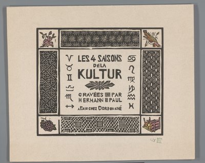 第一次世界大战恐怖四幅版画的封面
Les 4 saisons dela kultur（物品上的系列名称） 作者 乔治·赫尔曼·勒内·保罗