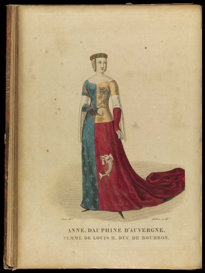 奥弗涅（Auvergne）的安妮（Anne of Auvergne）1358-1417，福雷斯伯爵夫人和波旁公爵夫人，18世纪末。 作者 Georges Jacques Gatine