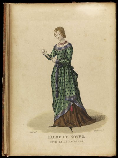 劳拉·德·诺维斯（Laura de Noves）1310-1348，后期18分。 作者 Georges Jacques Gatine