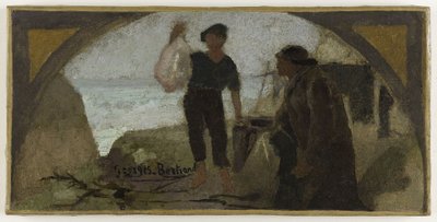 巴黎市政厅餐厅草图：鱼》，约 1893 年（布面油画） 作者 乔治·朱尔斯·贝特朗