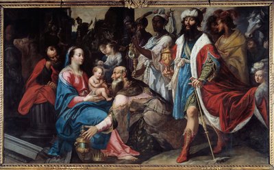 麦琪人的崇拜Georges Lallemand (1575 - 1635)画的。 作者 乔治·拉勒曼德
