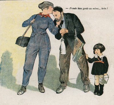 照顾好孩子......啊？乔治-保罗-莱昂内克（1881-1940）在11月15日的 "La Baionnette "上的插图 作者 乔治·莱昂内克
