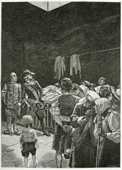 La Morgue  - 来自Han d&39;Islande，19世纪的插图（bw雕刻） 作者 乔治·玛丽·罗什格罗塞（Georges Marie Rochegrosse）