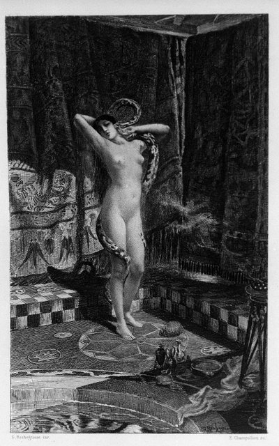 Salammbo，Hamilcar Barca（或 Barcas）的女儿 Georges Antoine Rochegrosse (1859-1938) 为 Gustave Flaubert 的小说《Salammbo》绘制的插图，以第一次布匿战争（公元前 246-241 年）的雇佣军战争为框架 ) 之间的罗马 作者 乔治·玛丽·罗什格罗塞（Georges Marie Rochegrosse）