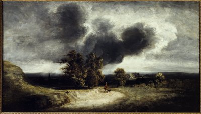 Paysage des environs de Paris，约 1830 年（布面油画） 作者 乔治·米歇尔