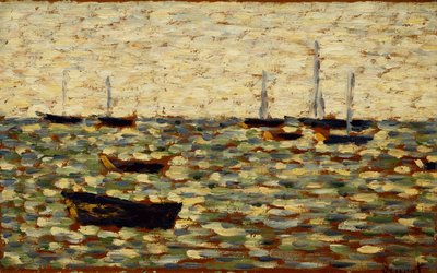 格兰坎普海； La Mer a Grandcamp，1885年 作者 乔治·皮埃尔·苏拉特