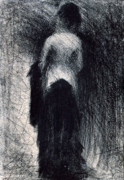 从背面看的女人，c1880-1891 作者 乔治·皮埃尔·苏拉特