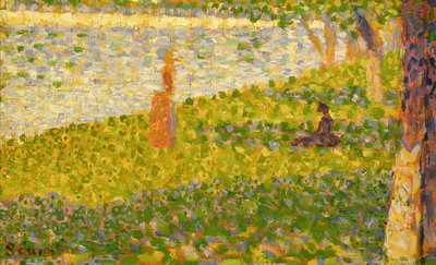 河岸上的妇女，研究La Grande Jatte，c.1885-86 作者 乔治·苏拉特