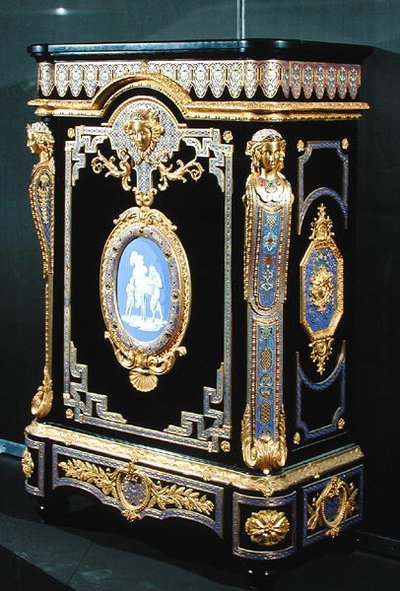 餐具柜，约1855年（乌木，青铜和彩绘搪瓷） 作者 乔治和莱格斯特·阿奇里（FL.1855）蒙布罗