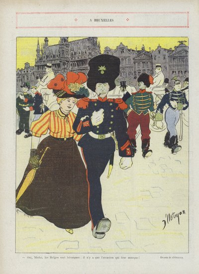 在布鲁塞尔。 Le Rire的插图 作者 Georges d 1878 1937 Ostoya