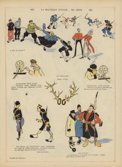 讽刺日俄战争。 Le Rire的插图 作者 Georges d 1878 1937 Ostoya