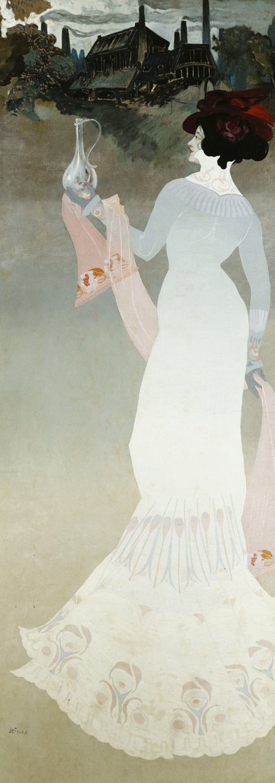 玻璃艺术； Le Verrerie或L&39;Art due Verre，约1900年（布面油画） 作者 乔治·德菲尔