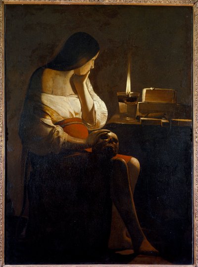 La Madeleine 拥有 Georges de La Tour（1593-1652）17 世纪 Sun 的夜光画（Vanite）。 1,28x0,94 m 作者 乔治·德拉图尔