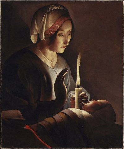 圣安妮与基督的孩子，1645-c.1650 作者 乔治·德拉图尔