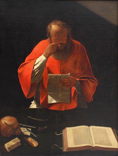 圣杰罗姆（Saint Jerome）阅读抄本，约1636年 作者 乔治·德拉图尔