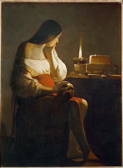 La Madeleine a la Veilleuse - Magdalen with the Night light ... 作者 乔治·德拉图尔