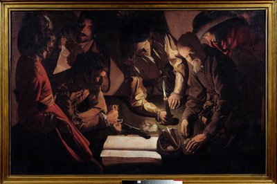 金钱支付也意味着结账。 Georges De La Tour (1593-1652) 的绘画 作者 乔治·德拉图尔