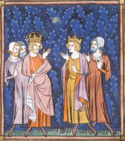 查理曼主持会议，选自《Chroniques de France ou de St Denis》，14 世纪 (22528527080) 作者 第比利斯的乔治亚·莱文·拉米什维利