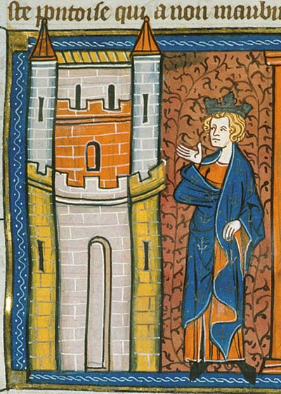 路易九世在要塞前，选自《Chroniques de France ou de St Denis》，14 世纪 (22690438696) 作者 第比利斯的乔治亚·莱文·拉米什维利