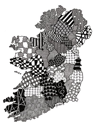 爱尔兰，2015（布里斯托尔板上的墨水） 作者 乔治娜·奈斯比特