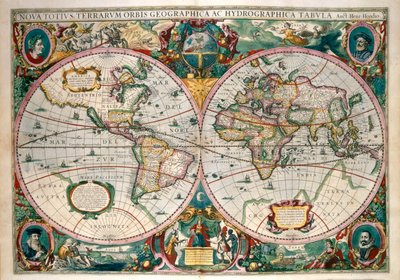 世界地图，阿姆斯特丹 1633 年 作者 杰拉德（后）墨卡托