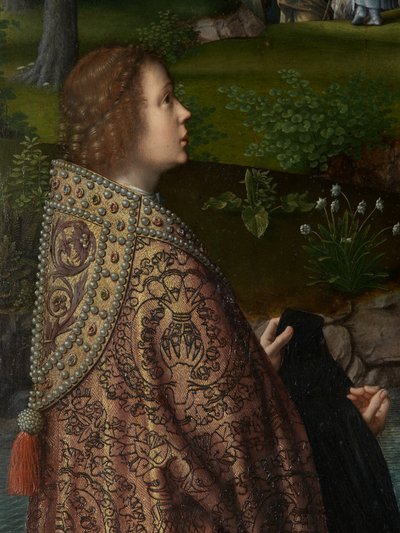 基督洗礼中央面板的细节，c.1502-08（面板上的油画） 作者 杰拉德·大卫