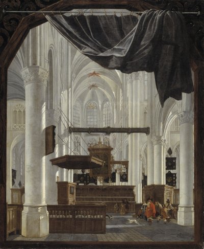 Bergen op Zoom 的 Sint Gertrudiskerk 内部结构 作者 Gerard Houckgeest