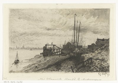 河景
安特卫普附近的弗拉芒岬（物体上的标题） 作者 Gerardus Johannes Bos（拒绝归属）