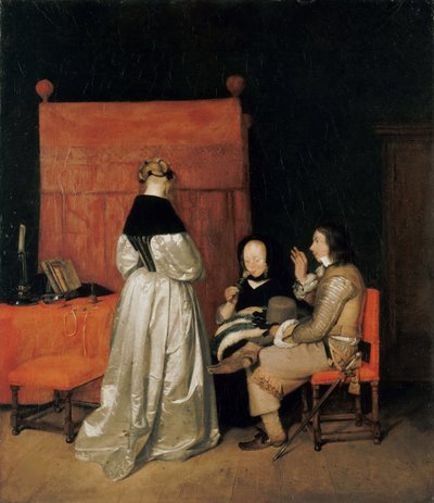 英勇的对话 父辈的告诫》，约1654年。 作者 杰拉德·特·伯奇