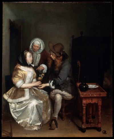 一杯柠檬水》，1660年代。   作者 Gerard Terborch II