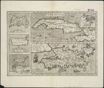 古巴岛;伊斯帕尼奥拉岛，由Hendrik Hondius雕刻，1633年 作者 Gerard after Mercator