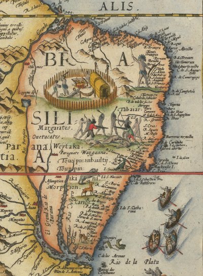 南美洲地图，1593 年（已裁剪） 作者 杰拉德·德·乔德