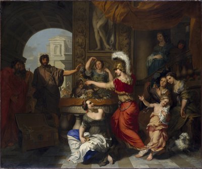 Achille decouvert par Ulysse parmi les filles de Lycomede a Skyros - Achilles Discovered by Ulysses Among the Daughters of Lycomedes at Skyros, by Lairesse, Gerard, de (1640-1711). Oil on canvas. Dimension : 150,5x181 cm. Nationalmuseum Stockholm 作者 热拉尔·德·莱瑞斯
