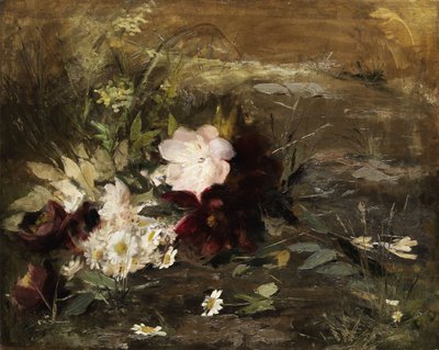 荷兰语: Seerosen 鲜花和岸边的雏菊 作者 杰拉迪娜（Gerardina Jacoba）van de Sande Bakhuyzen