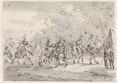 帐篷营地的骑兵 作者 Gerardus Emaus de Micault