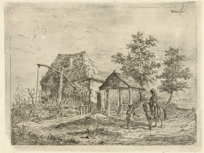 农场里的骑兵
驾车的炮兵和农民 作者 Gerardus Emaus de Micault