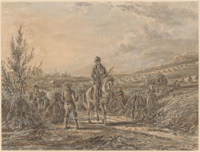 收割农民中骑手的风景 作者 Gerardus Emaus de Micault