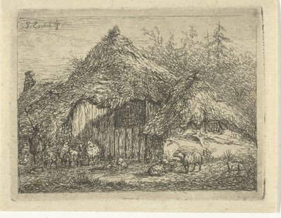 普拉根小屋的牧羊人
羊群 作者 Gerardus Emaus de Micault