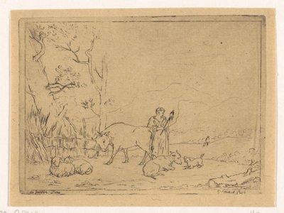 纺纱牧羊女 作者 Gerardus Emaus de Micault