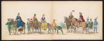 莱顿学生化妆舞会，1855 年（图版 10）
1855 年 6 月 12 日，为庆祝莱顿大学建校 280 周年，莱顿学生会成员举行了化装游行，描绘了查理五世进入荷兰的场景。 作者 杰拉杜斯·约翰内斯·博斯