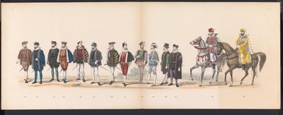 莱顿学生化妆舞会，1870 年（图版 12）
1870 年 6 月 7 日莱顿学生会成员为庆祝莱顿大学建校 295 周年而举行的化装游行，代表 1870 年莱顿之行。 作者 杰拉杜斯·约翰内斯·博斯