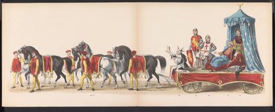 莱顿学生化妆舞会，1870 年（图版 3）
1870 年 6 月 7 日莱顿学生会成员为庆祝莱顿大学建校 295 周年而举行的盛装游行，描绘了 1870 年莱顿之行。 作者 杰拉杜斯·约翰内斯·博斯