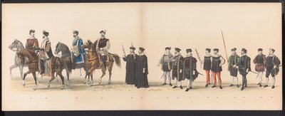 莱顿学生化妆舞会，1870 年（图版 6）
1870 年 6 月 7 日莱顿学生联谊会成员为庆祝莱顿大学建校 295 周年而举行的化装游行，代表 1870 年莱顿之行。 作者 杰拉杜斯·约翰内斯·博斯