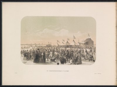鹿特丹马斯河上的滑冰场，1855 年
马斯河上的滑冰场（文物上的标题）
1855 年 2 月在鹿特丹马斯河上滑冰，附说明（系列标题见实物） 作者 杰拉杜斯·约翰内斯·博斯