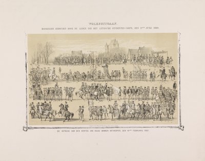 人民问题。1860 年 6 月 11 日莱德什学生团成员举行的化妆舞会。安茹公爵进入安特卫普，1582 年 2 月 19 日。(物品上的标题） 作者 杰拉杜斯·约翰内斯·博斯