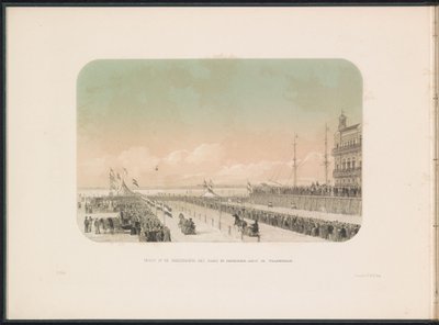 1855 年鹿特丹马斯河上的骑手比赛
沿 Willemskade 观看骑马和小丑游行的景象（实物上有标题）
1855 年 2 月鹿特丹马斯河上的冰上娱乐活动，附说明（系列标题见实物） 作者 杰拉杜斯·约翰内斯·博斯