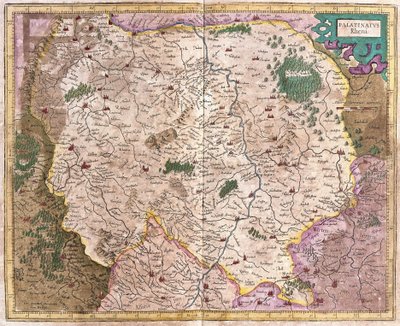 Bavarian region and the river Danube, Germany (engraving 作者 杰拉杜斯·墨卡托